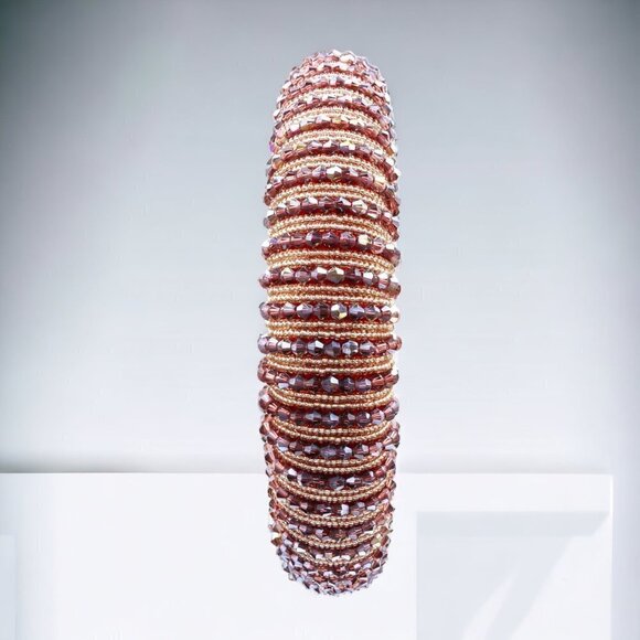 Burgundy Luxury Statement Headband Women - Picture 5 of 7